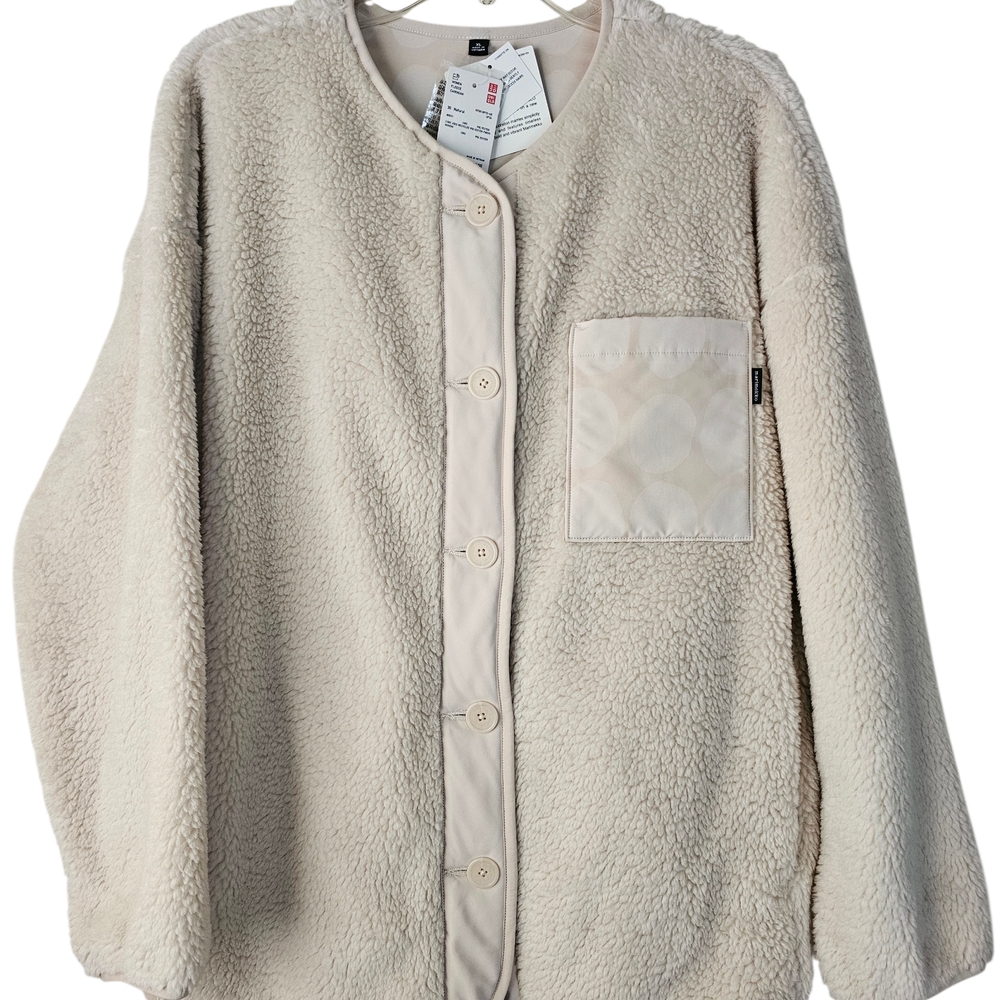 Uniqlo Marimekko Cream Teddy Jacket